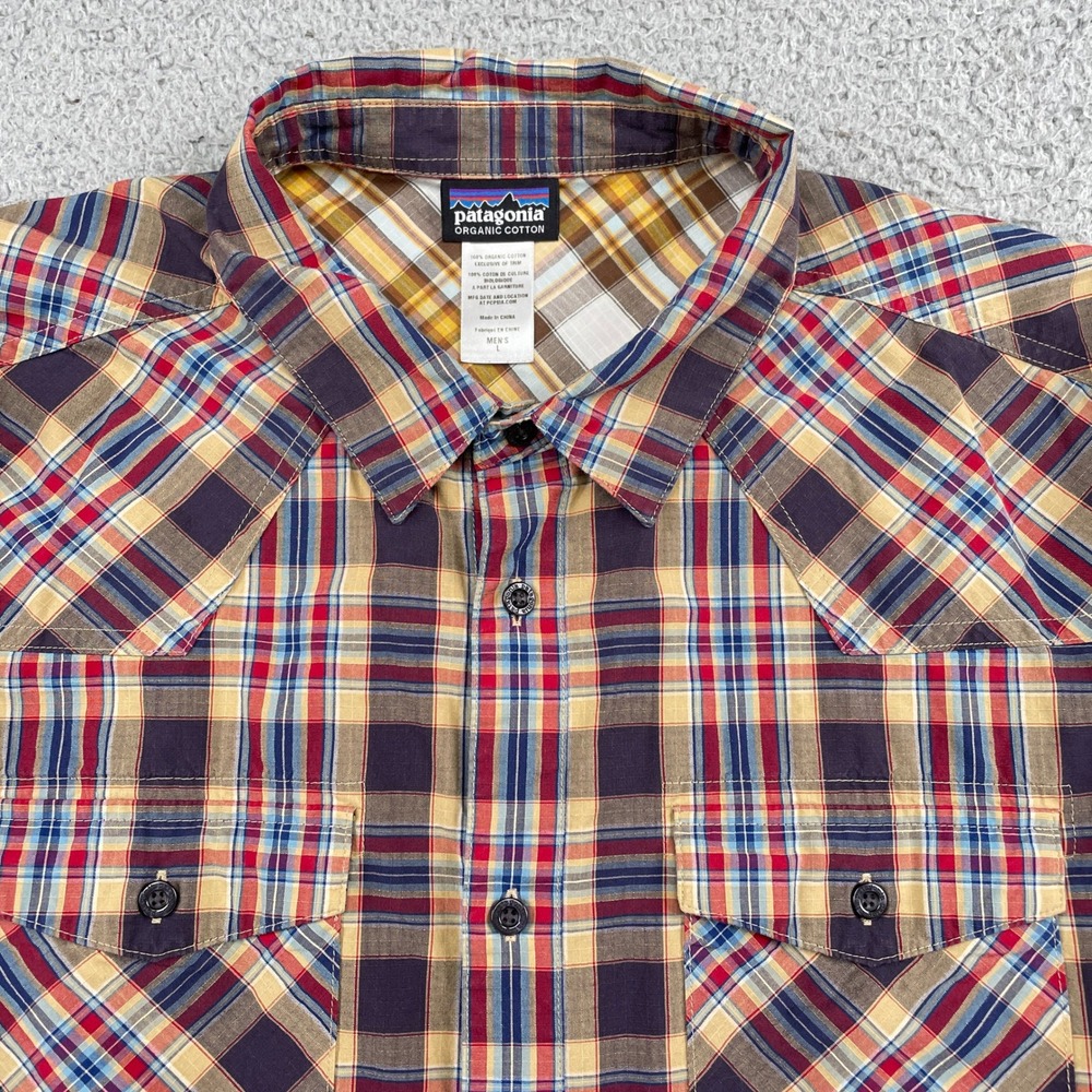 Patagonia Shirt Mens L Multi Plaid Organic Cotton Western Long Sleeve 52251